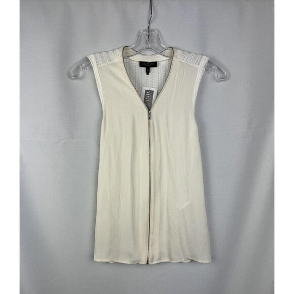 rag & bone Tops - Rag & Bone Valarie Sleeveless Zip Top Off White Size S